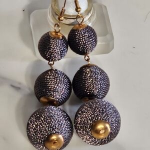 NIP - Bronze & Dark Gold Dangle Bubble Earrings